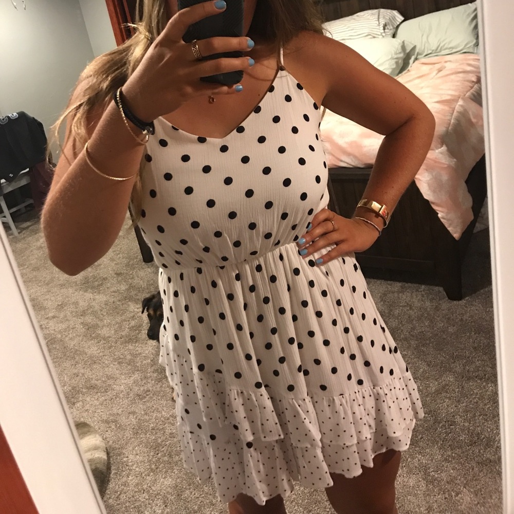 Polka dotted cocktail dress